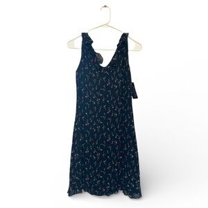 Y2K Vintage NWT David Warren Chic Black Floral Mini Dress 4P